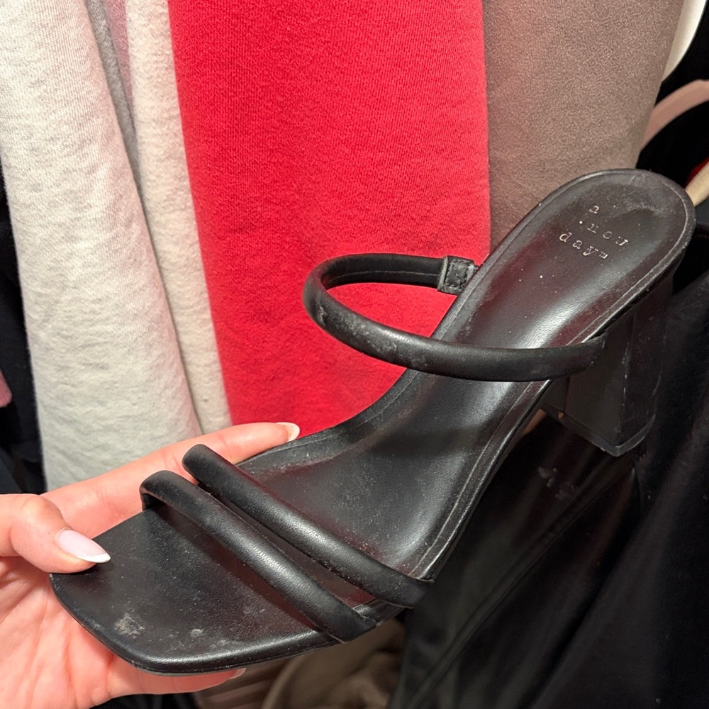 Target Black Strappy Heeled Sandals